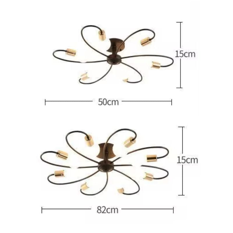 Lustre Luminária de Teto Sputnik Estilo Flower - 3/6/8 Lâmpadas