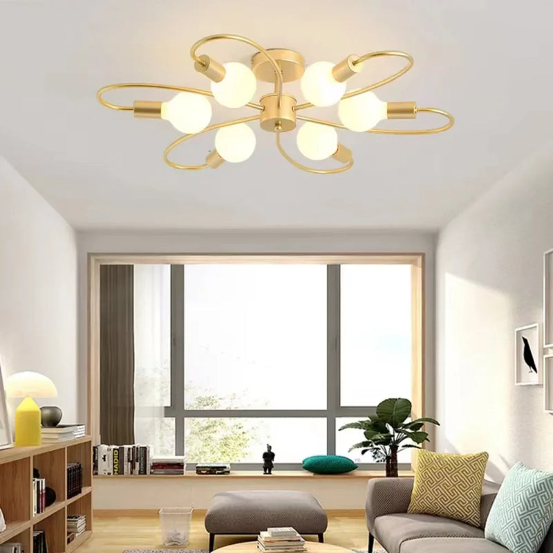 Lustre Luminária de Teto Sputnik Estilo Flower - 3/6/8 Lâmpadas
