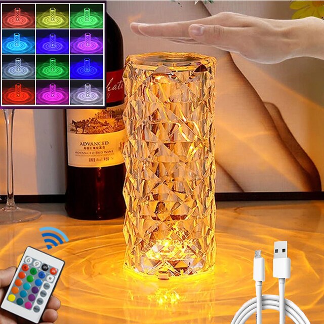 Luminária Touch USB Cristal - 16 Cores